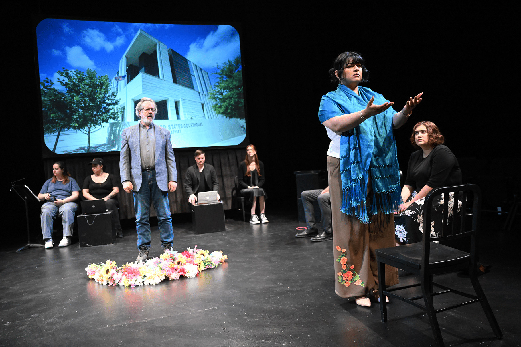 a group of people on a stage