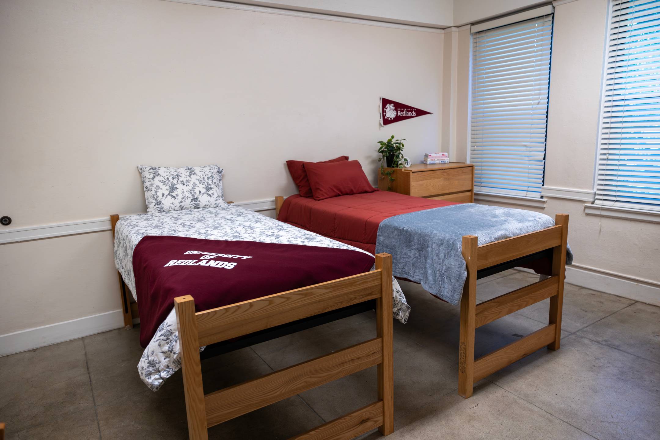 a room with two beds