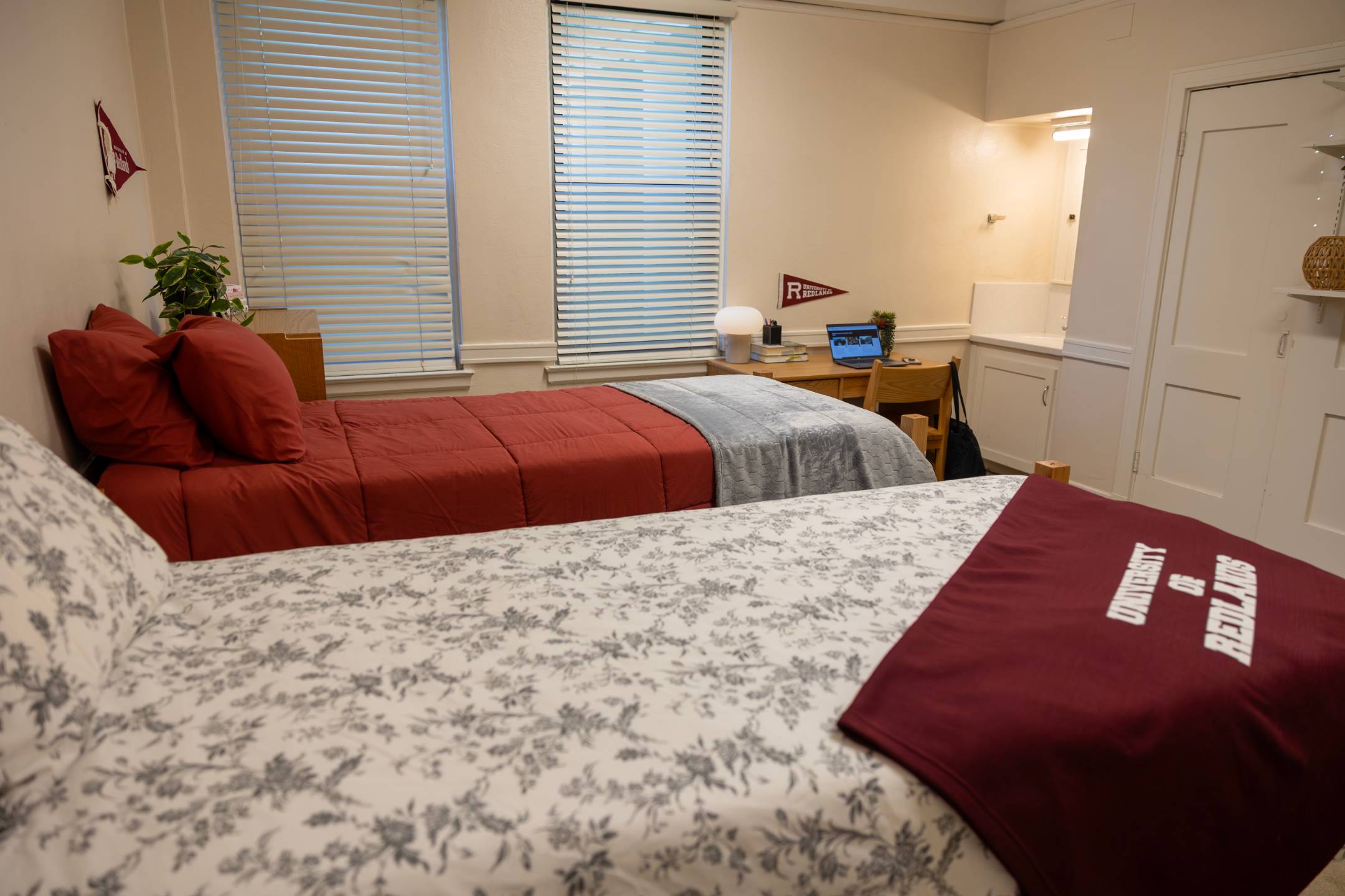 a room with two beds