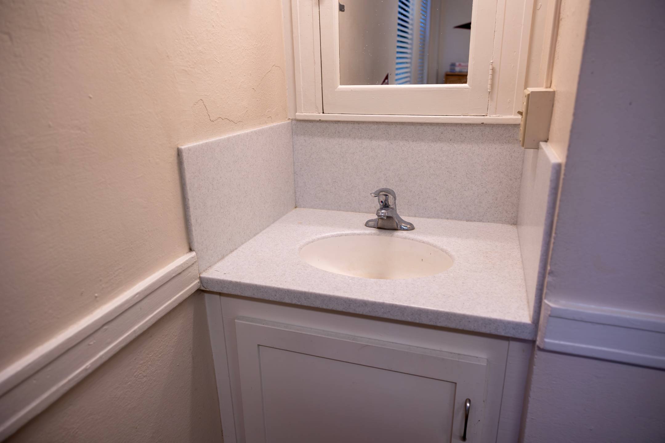 a sink in a bathroom