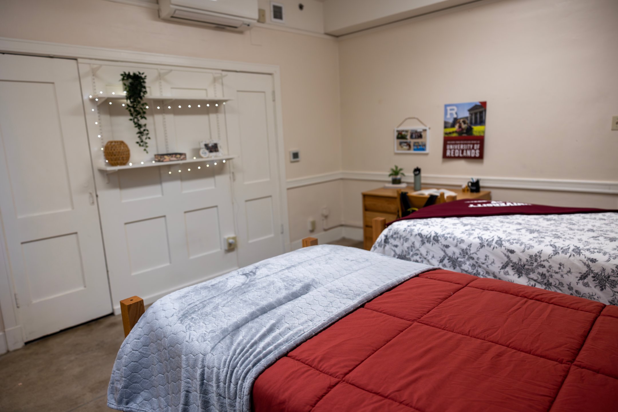 a room with two beds