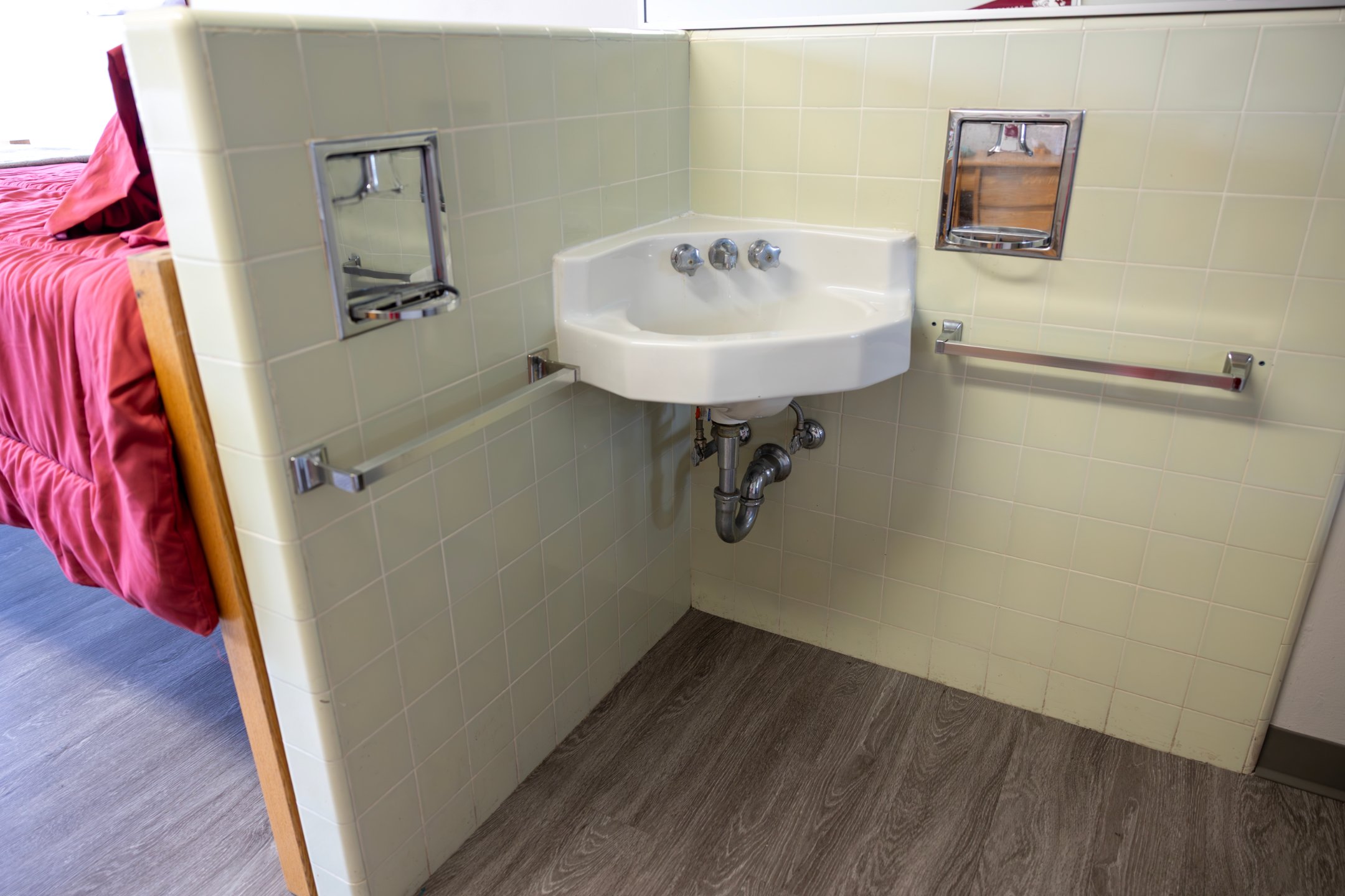 a sink in a bathroom